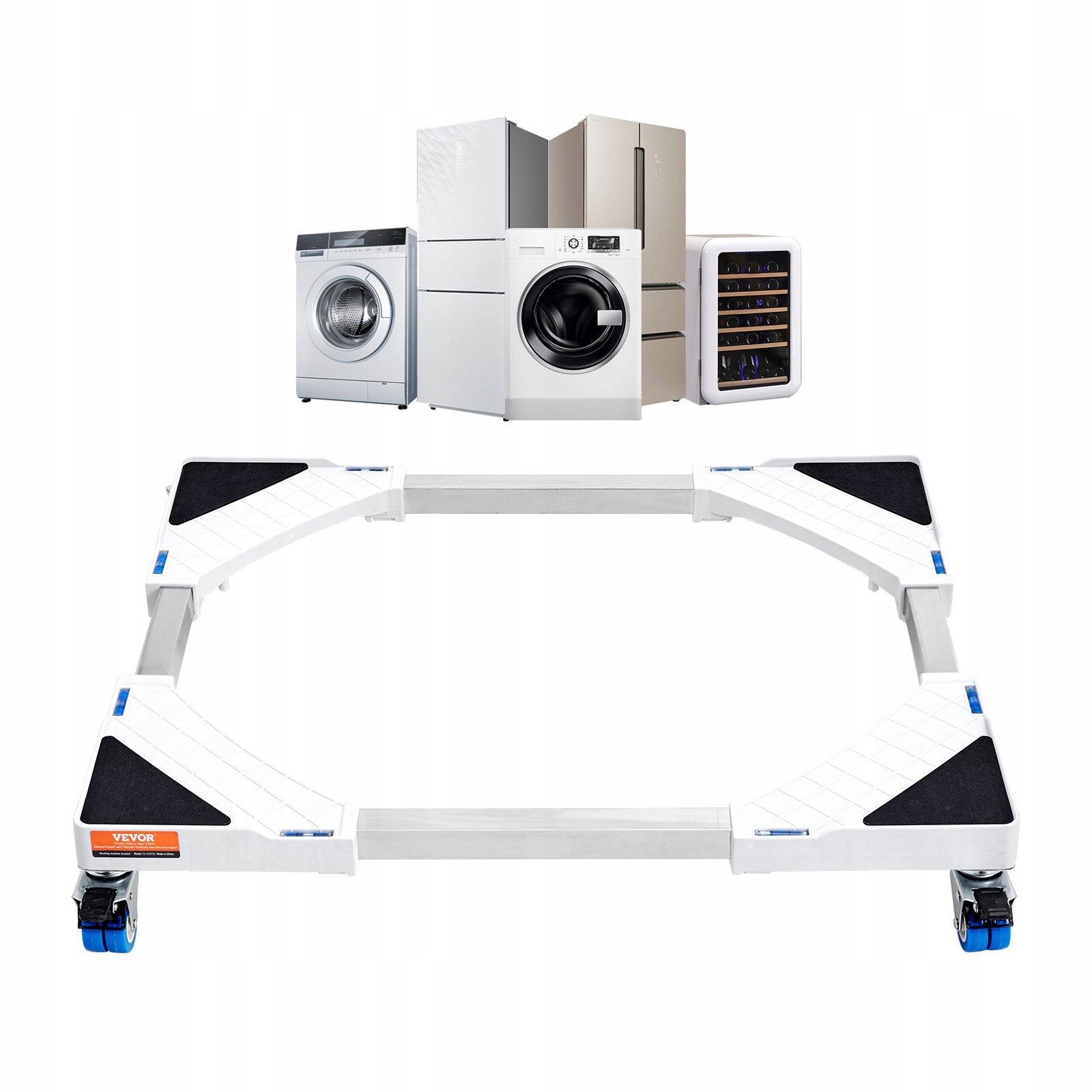 Podstavec pod práčku, teleskopickú sušičku domácich spotrebičov s kolieskami 381-615 mm