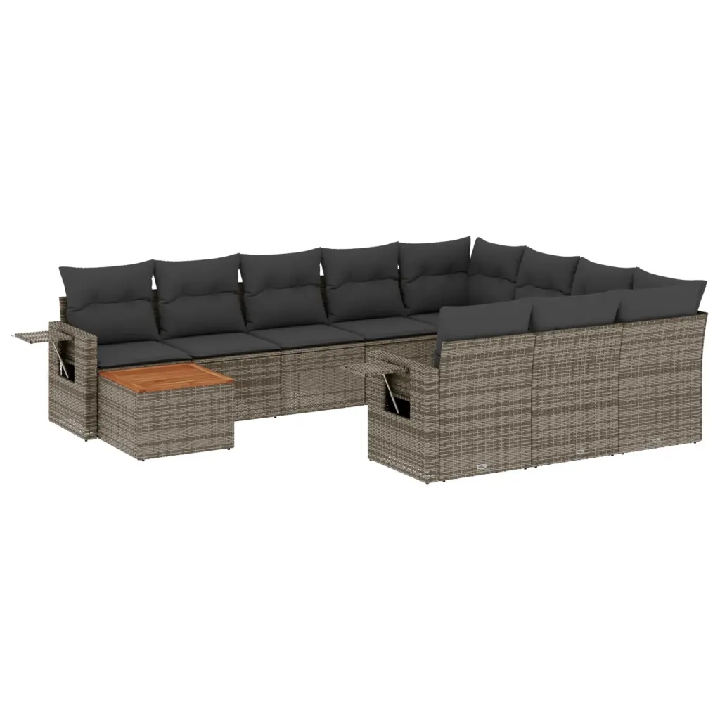 Modulární zahradní nábytek set šedý Pe ratan 62 x 62 x 69 cm