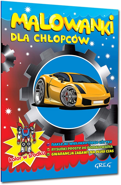 Malowanki dla chłopców Naklejki wielokrotne