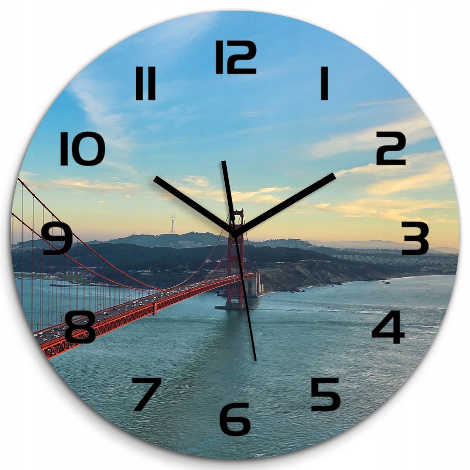 

Wiszący szklany zegar Most San Francisco fi 60 cm