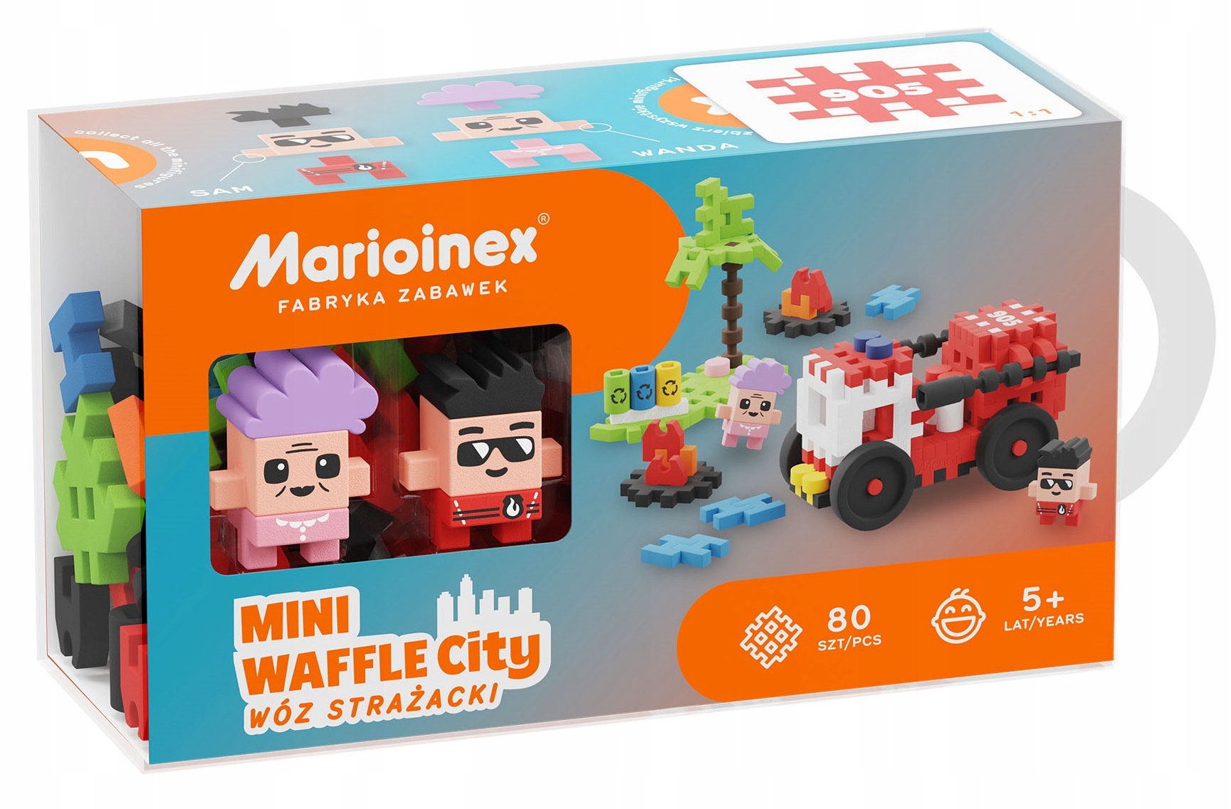 

Klocki Mini Wafle Wóz Strażacki 80 el Marioinex