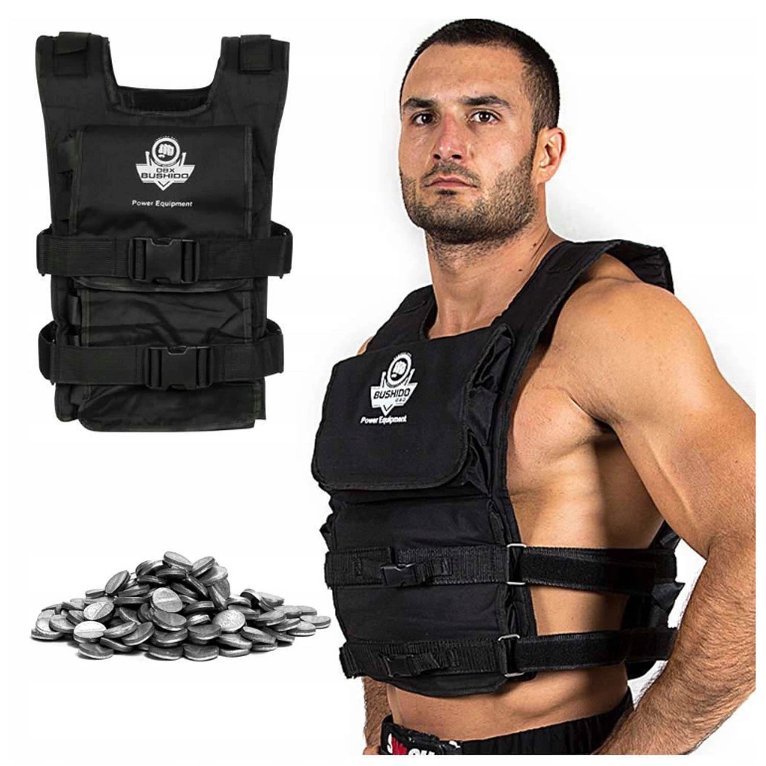 Kamizelka Treningowa 40 Kg Obciążeniowa z Obciążeniem Stalowym Bushido