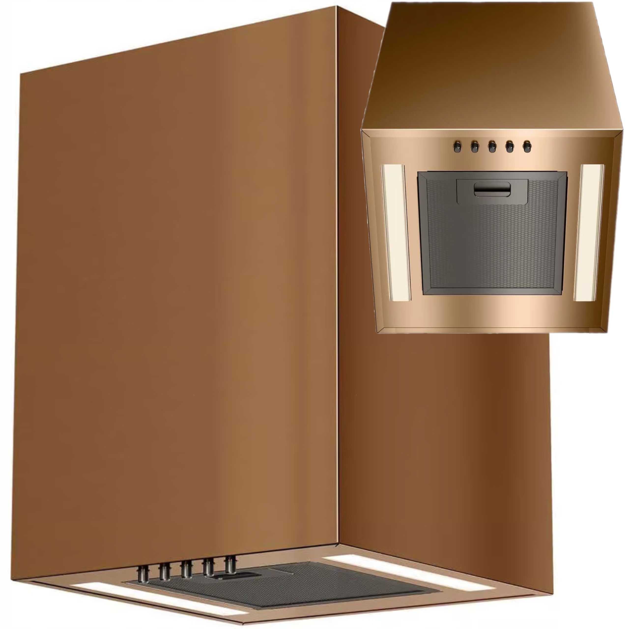 Okap kuchenny do zabudowy Ścienny Tuba 30 cm Maan Ponza Mini W430 Miedź Led