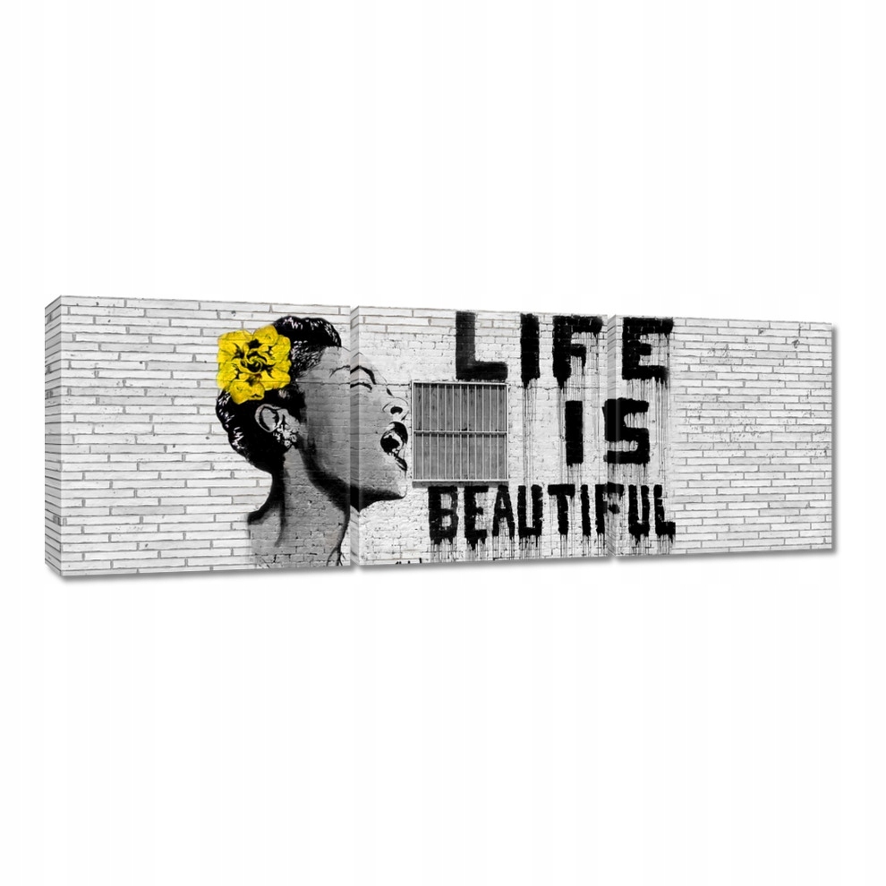 

Obrazy 60x20 Banksy Life is beautiful