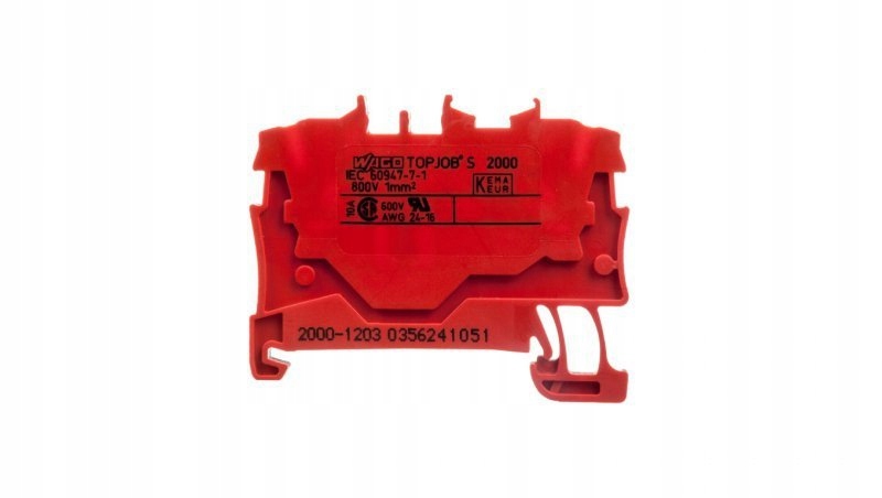 

Złączka szynowa 2-przewodowa 1,0mm2 czerwona 2000-
