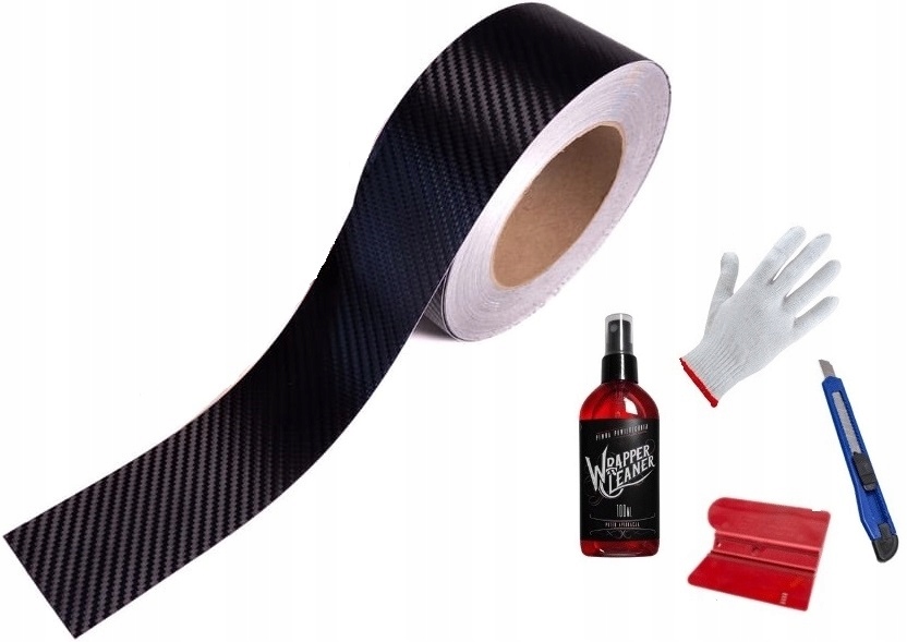 FOLIA CZARNA CARBON DECHROMING 5cm-10m ZESTAW 3M Kolor czarny