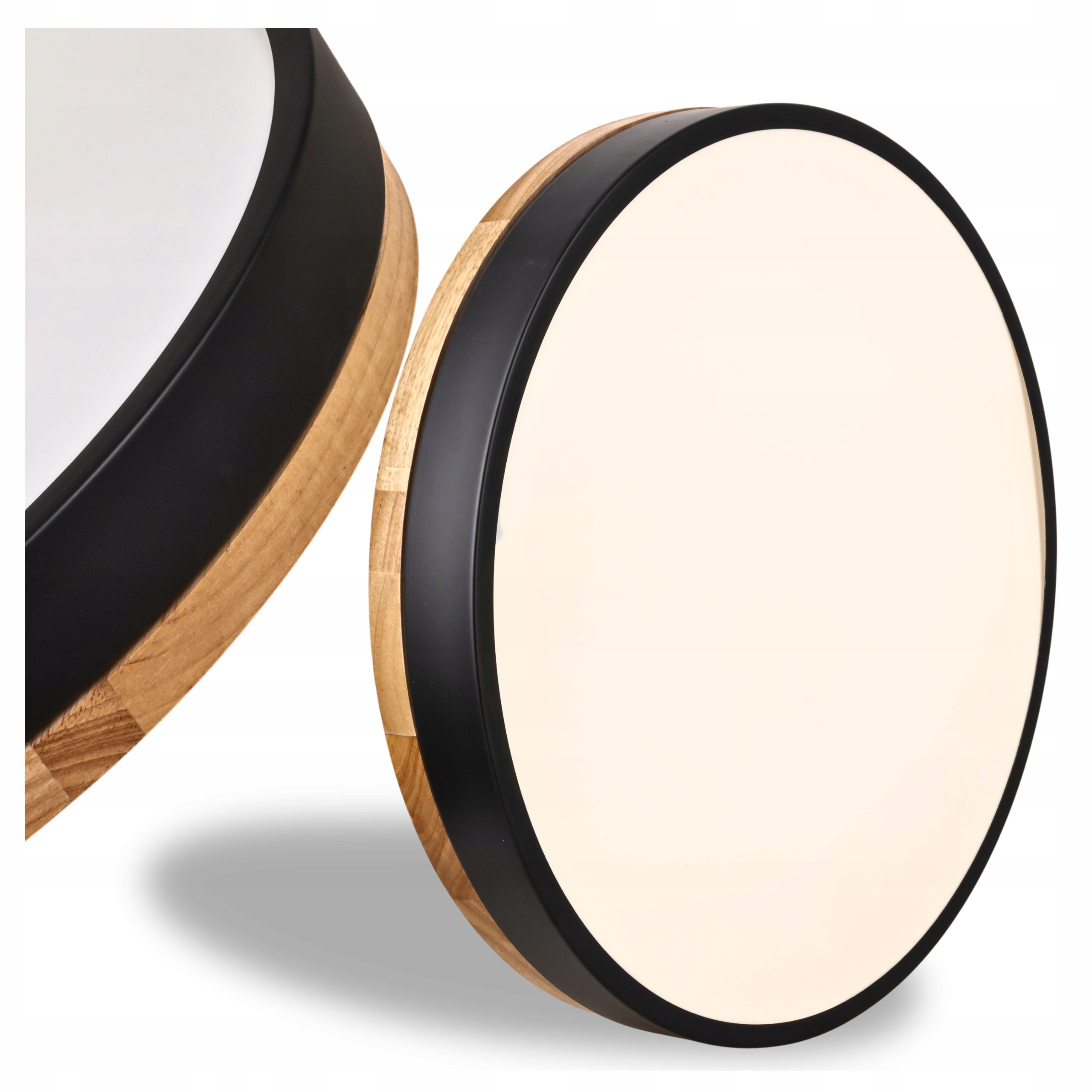 Stropní Svítidlo Stropní svítidlo 30 cm Černá Dřevo Denní světlo 4000K 30W IP20