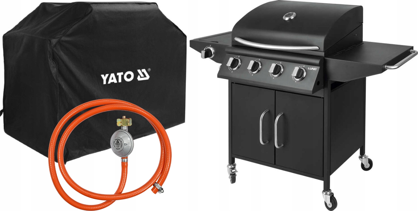 

Grill Gazowy 16 kW 5 Palników Półki Pokrowiec
