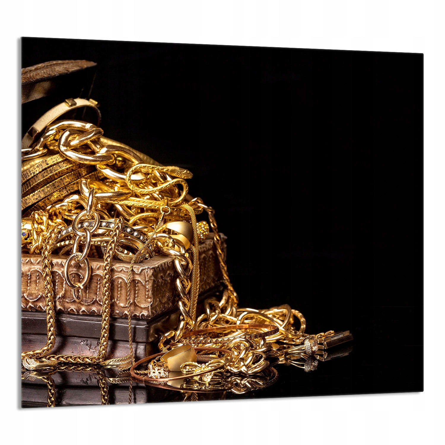 Skleněný Panel Do Kuchyně 65x60 Zlato Tvrzené Sklo