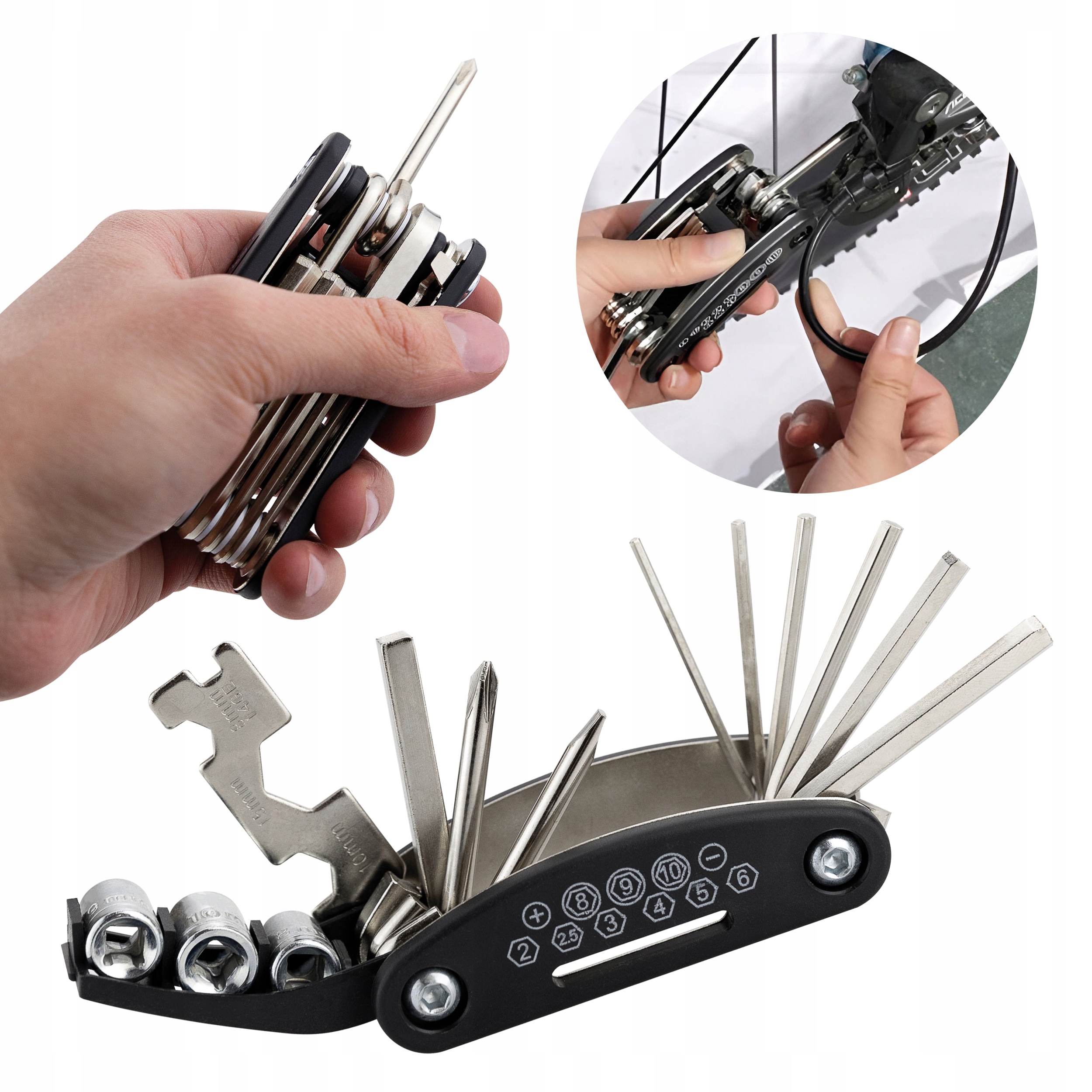 

Zestaw narzędzi Kluczy Rowerowych 16w1 multitool