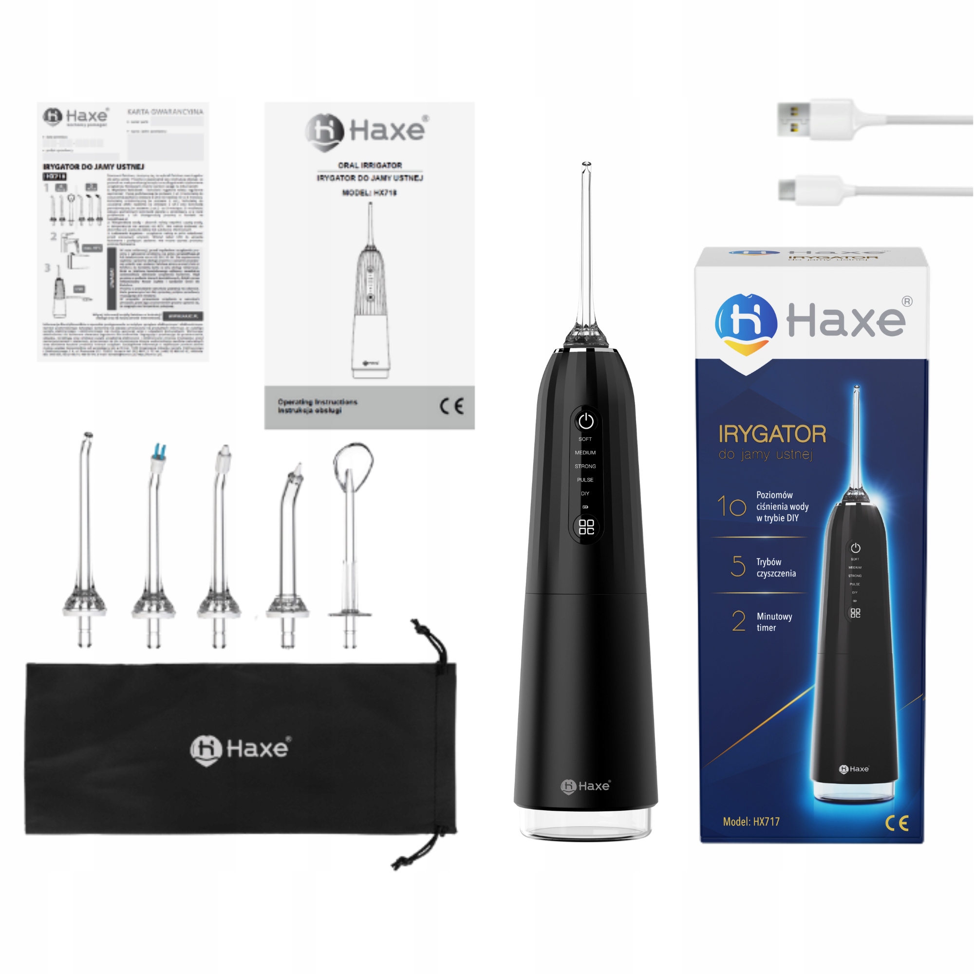 Haxe Irygator Bezprzewodowy Premium Czarny HX717