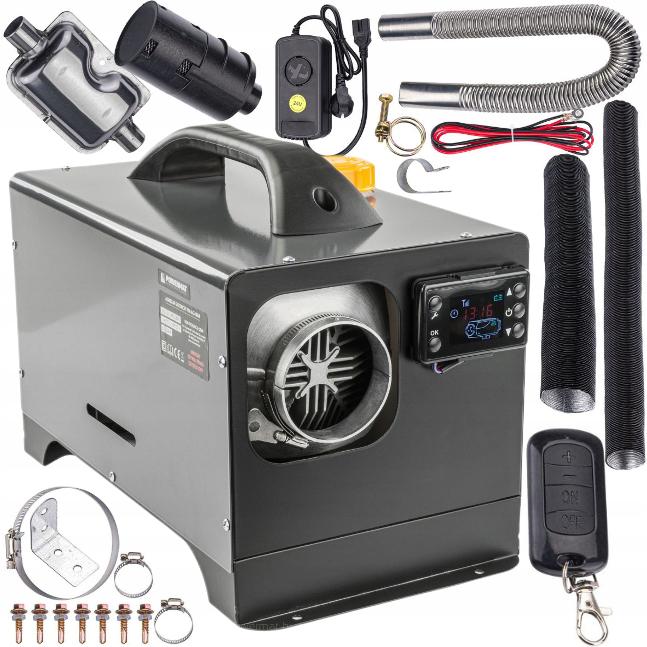 Powermat Olejový Ohřívač Webasto 12V 12kW LCD Nádrž 5L PM-AG-8M4