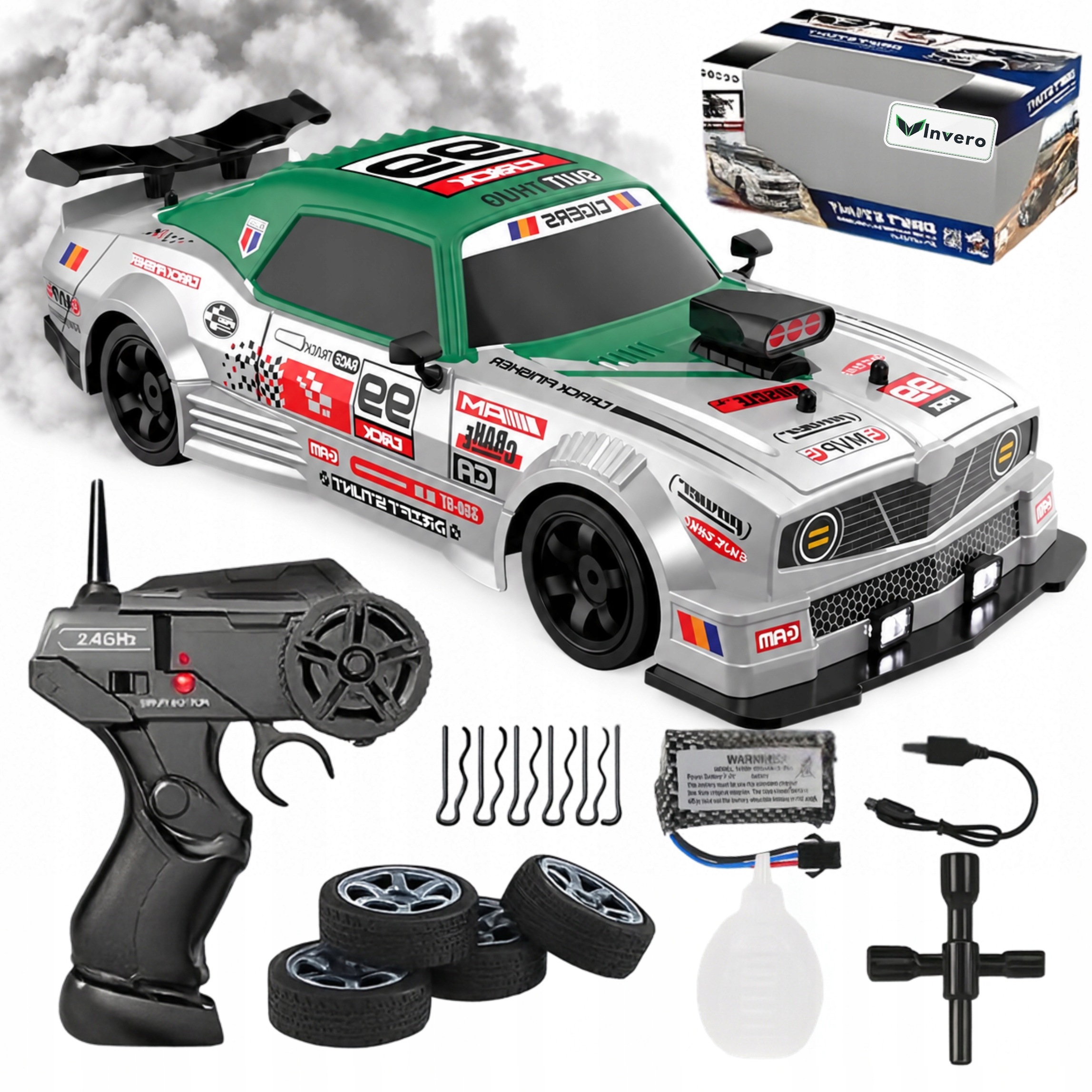 Auto Do Driftu 1:16 Na Pilota Duże Autko Zdalnie Sterowane Rc Drift Led Dym
