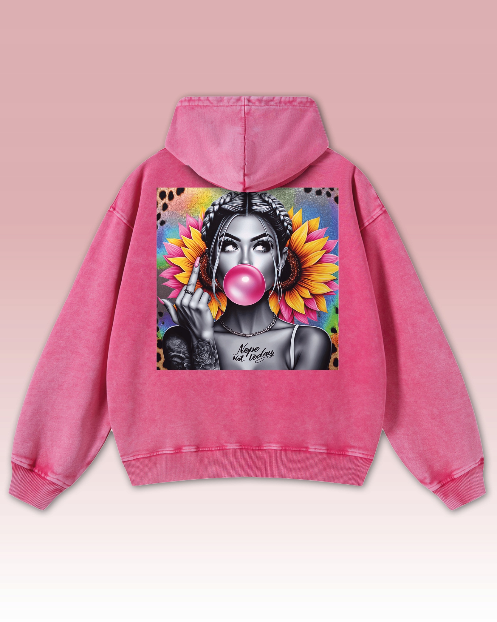 Mikina Nope Not Today Bunt Pop-Art Nezávislost Quinn Růžová L
