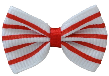 [0066133] Kokardka biała w czerwone paski 2szt