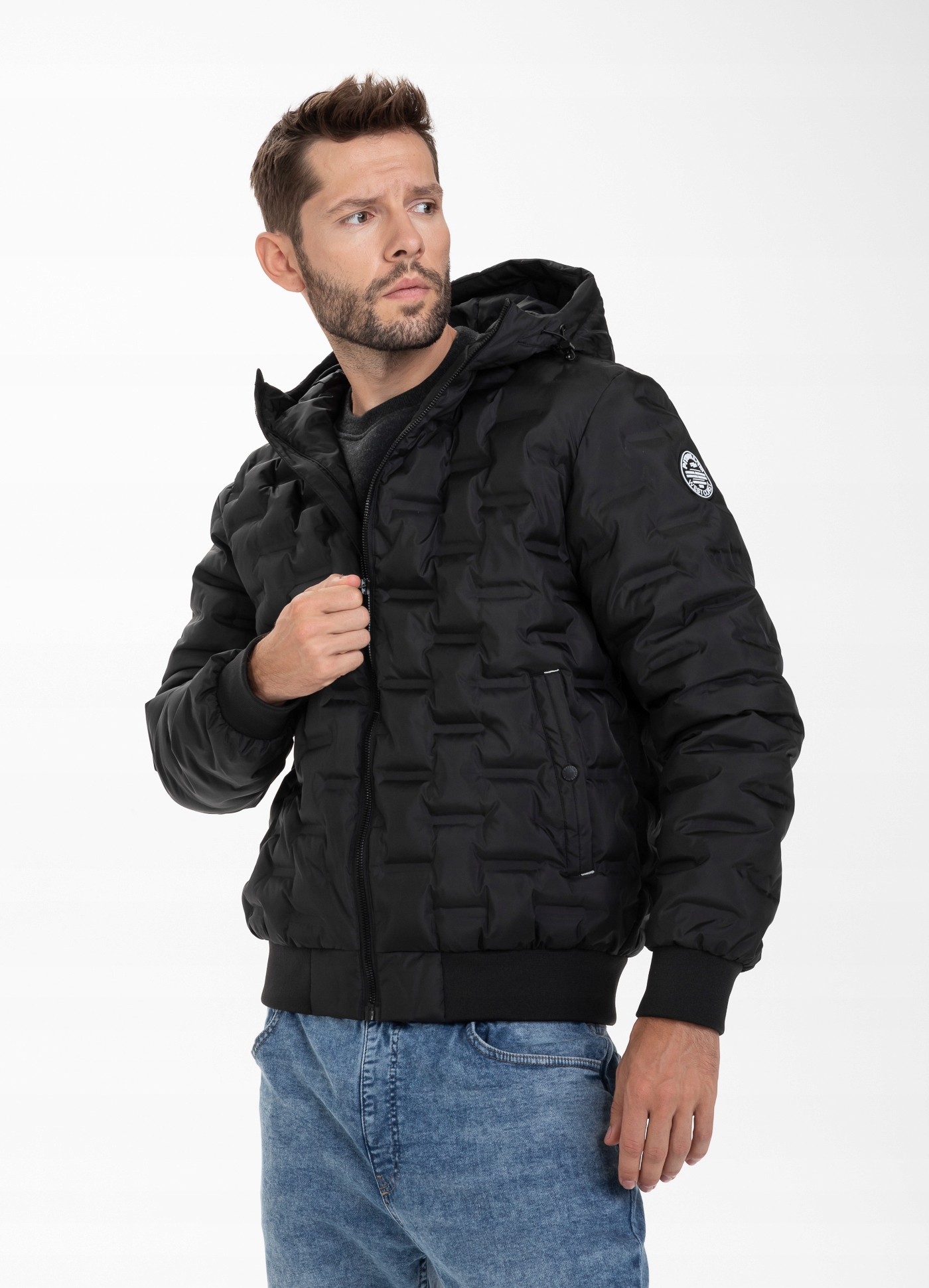 KURTKA ZIMOWA MĘSKA PITBULL PIKOWANA Z KAPTUREM XL Marka PITBULL