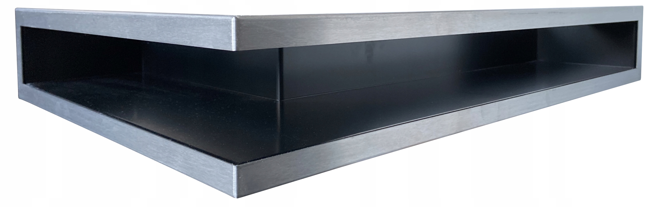 Kratka Wentylacyjna Wlotowa Narożna Lewa Srebrna Mat Stalowa 60x40 cm