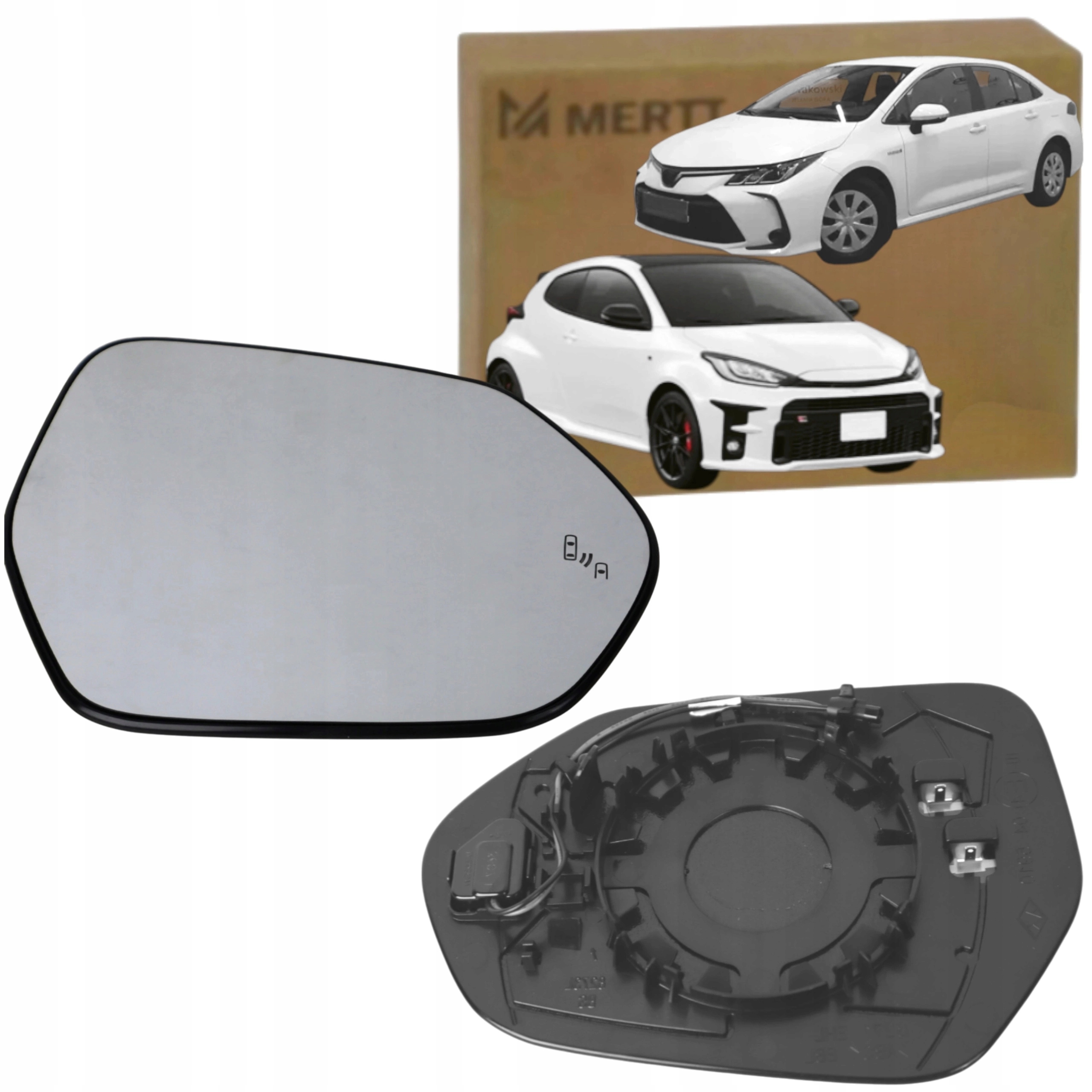 Toyota Corolla E21 Yaris 20 – Vložka Sklo Zrcátka, Pravý Asistent, Vyhřívané