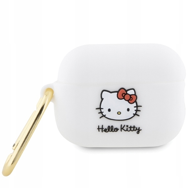 Pouzdro Hello Kitty HKAP23DKHSH Airpods Pro 2 cover bílá/bílá Silicone 3D Ki