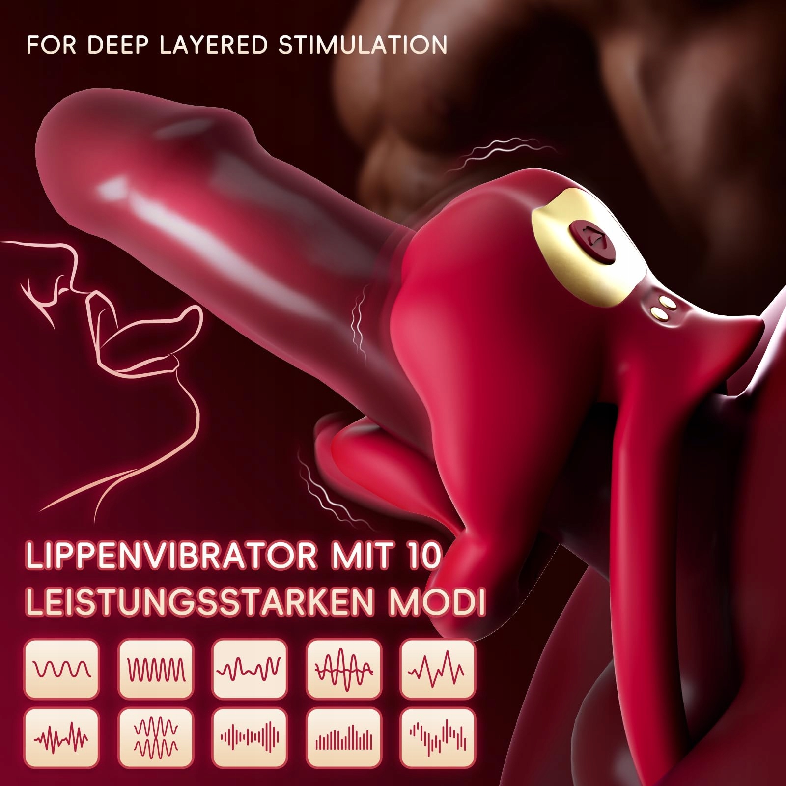 LIPENIS Wibrator Pierścień Dla Mężczyzn Stymulator Klitorisu 10 Trybów — miniatura 3