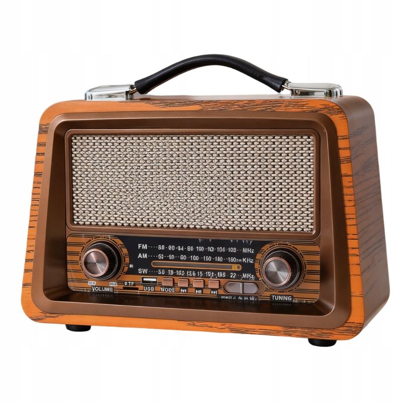 Kuchyňské rádio Retro 3 pásma Fm/am/sw Usb/tf Bluetooth Aku18650 2000mAh