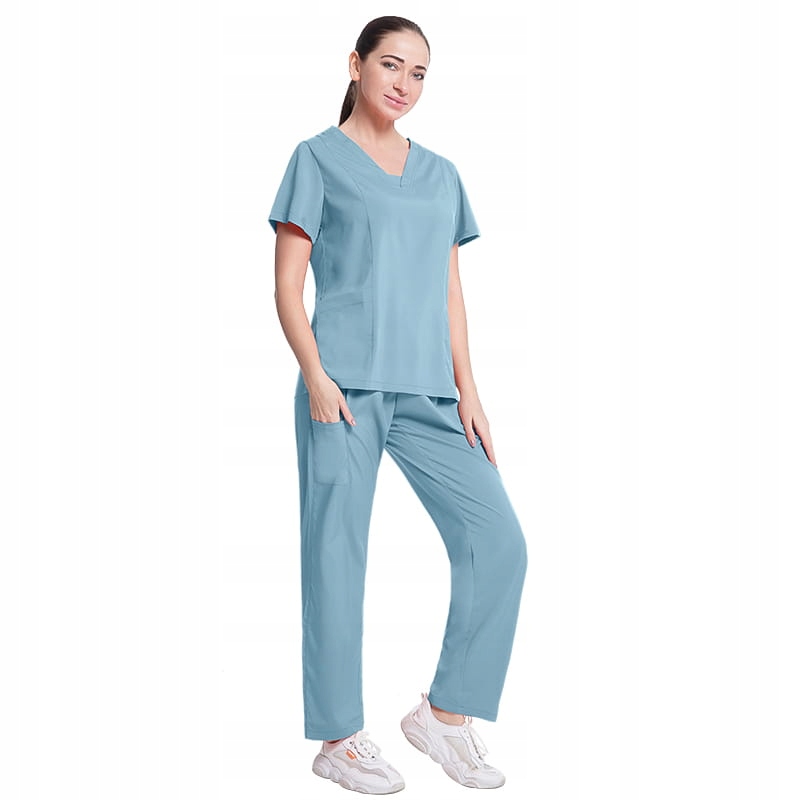 Komplet Medyczny Damski Scrub Uniform Model 42025 Jasny Niebieski Rozm. M
