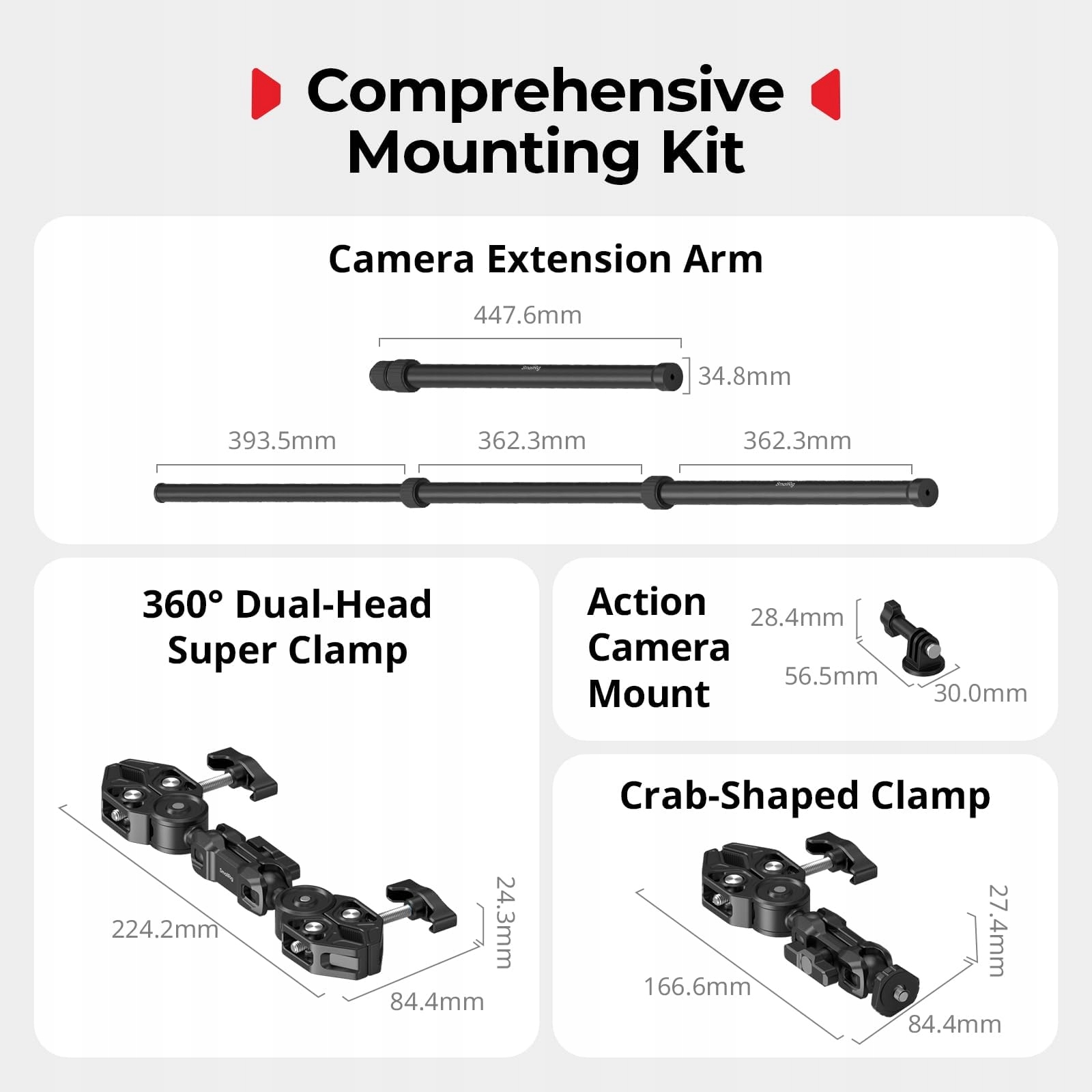 Zestaw Uchwytu Motocyklowego 360 Do GoPro DJI Insta360 5459B Pro SMALLRIG — miniatura 6