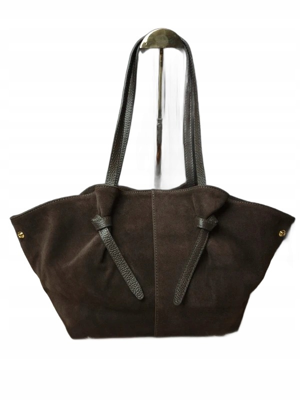 Laura Biaggi kabelka shopper přírodní kůže semišová hnědá čokoládová