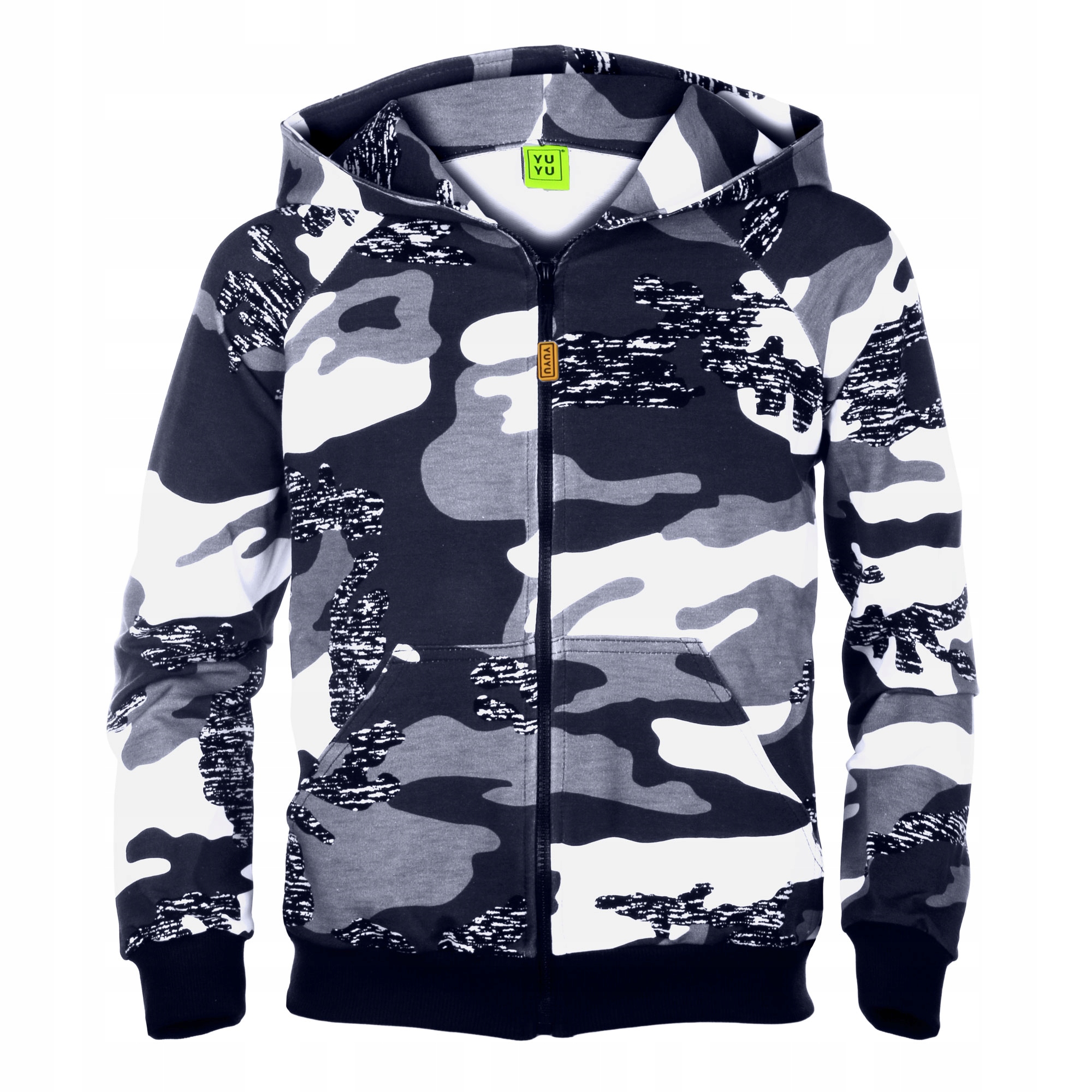 

Bluza Z Kapturem Zamek Szare Moro + Czarny 152