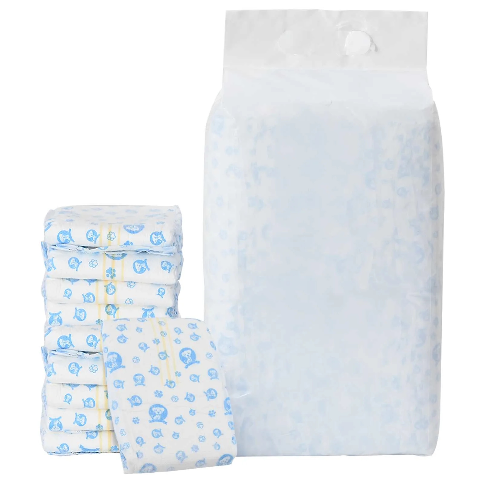 Jednorázová plena pro psy samce 30 pcs Bílý S