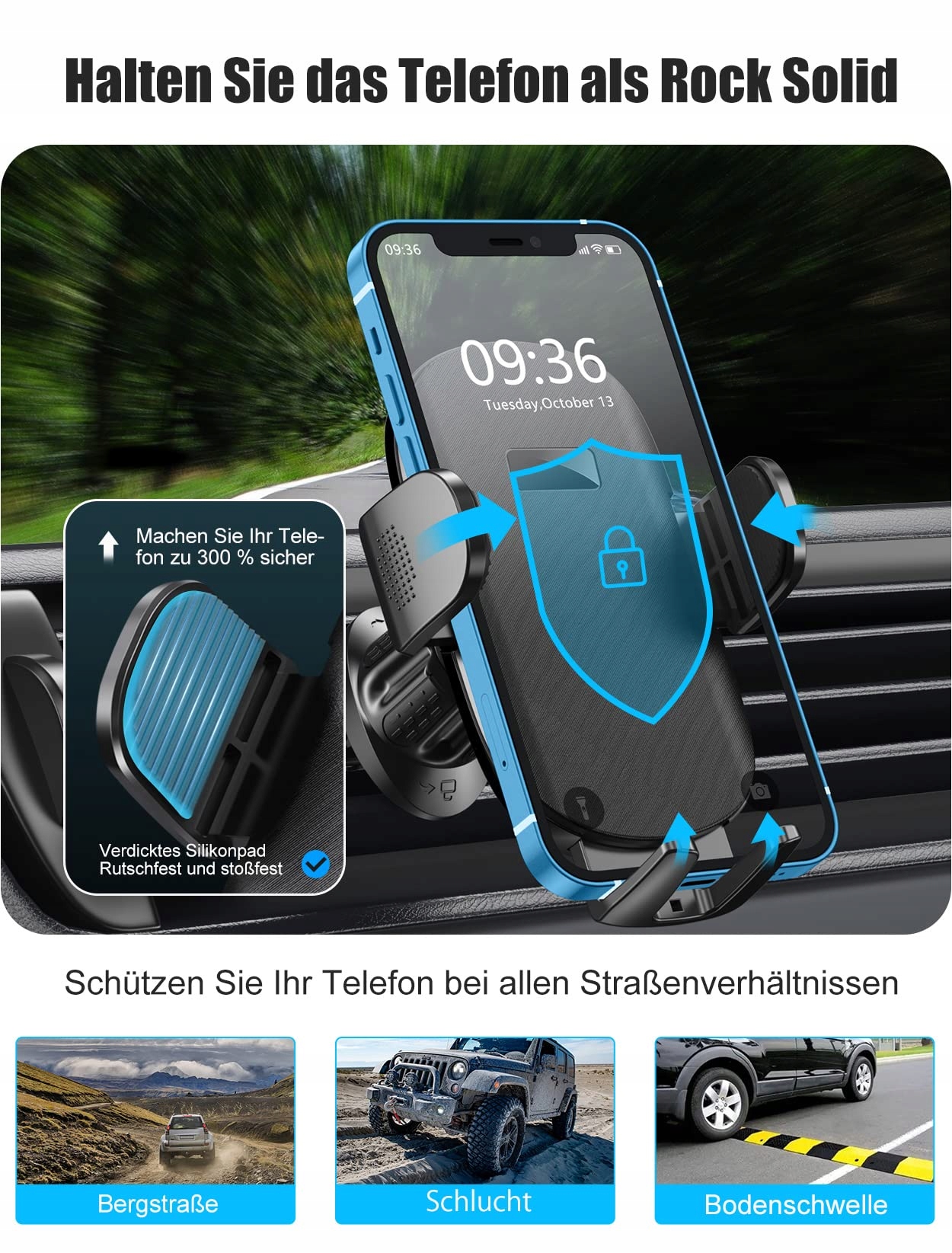 GLANGEH Uchwyt Samochodowy Do Telefonu 360° Kompatybilny z iPhone Galaxy — miniatura 5
