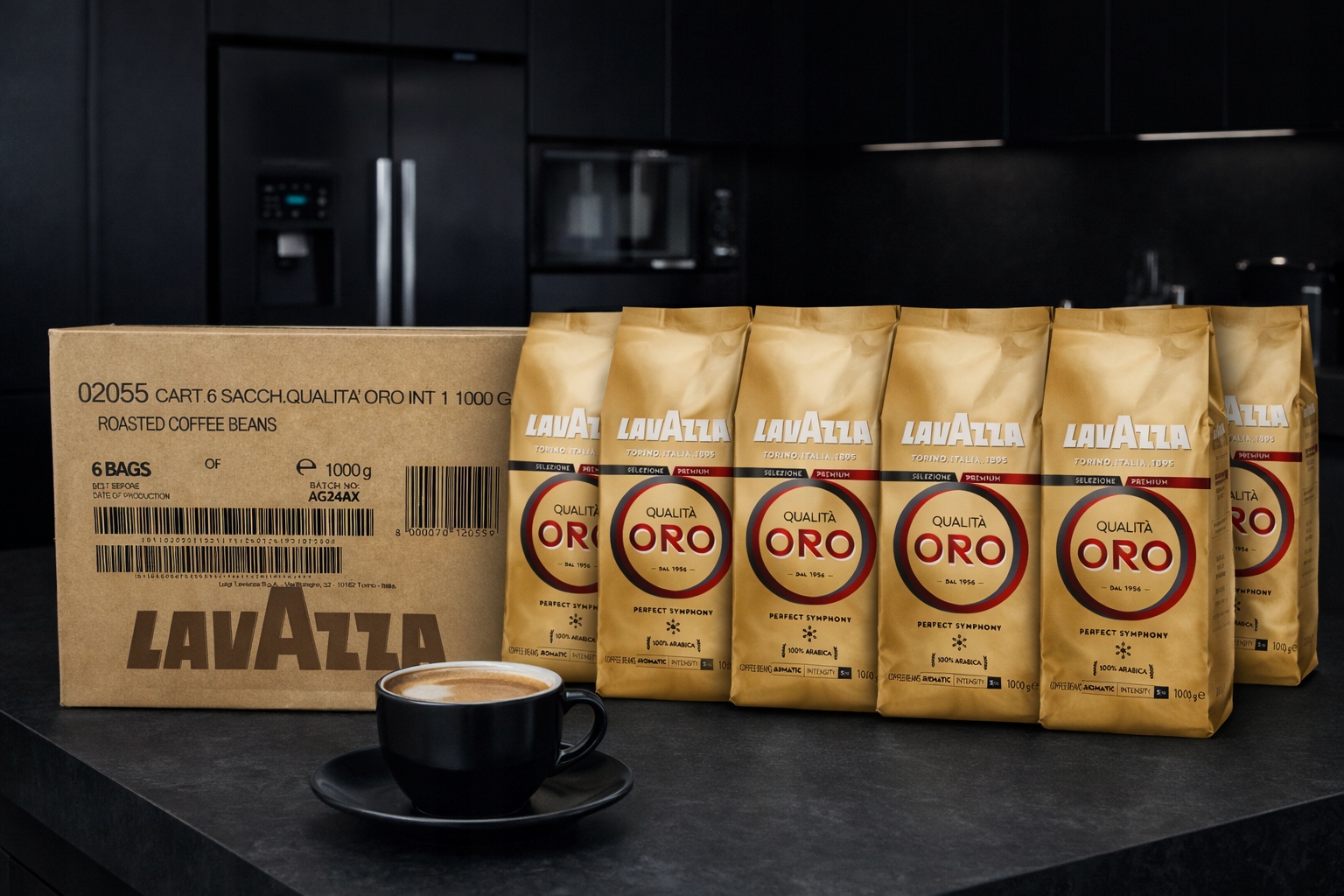 Levně Káva zrnková Arabica Lavazza Qualita Oro 1000 g 6KUSŮ X Karton
