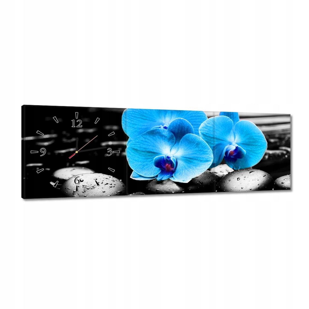 Hodiny 90x30 Modrý orchidej