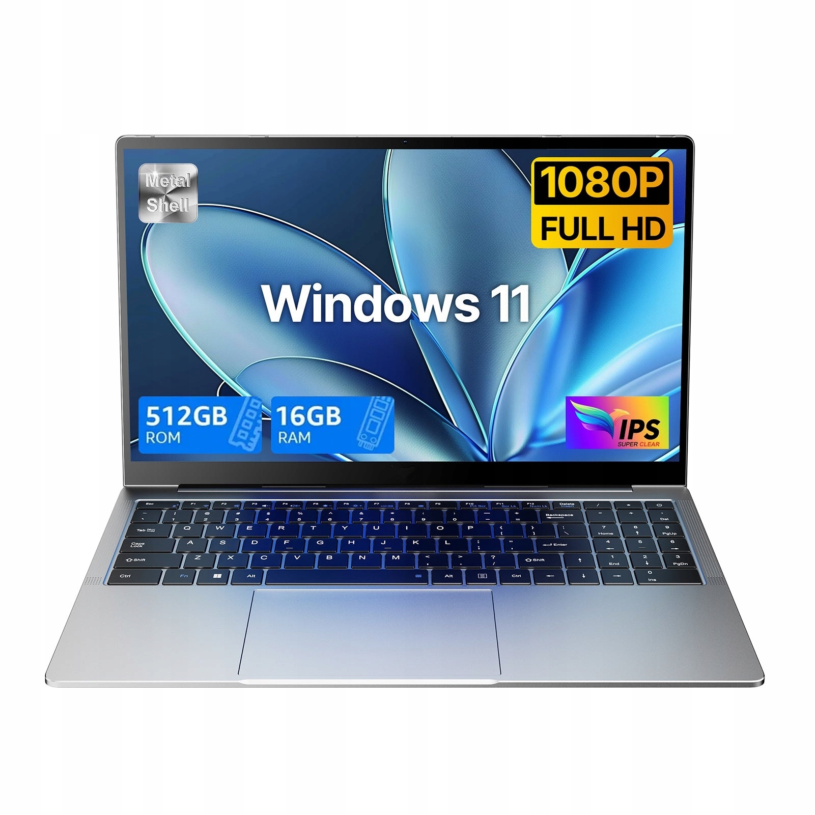 15,6" Fhd Ips notebook Intel Twin Lake N150, 16GB DDR4, 512GB Ssd stříbrný