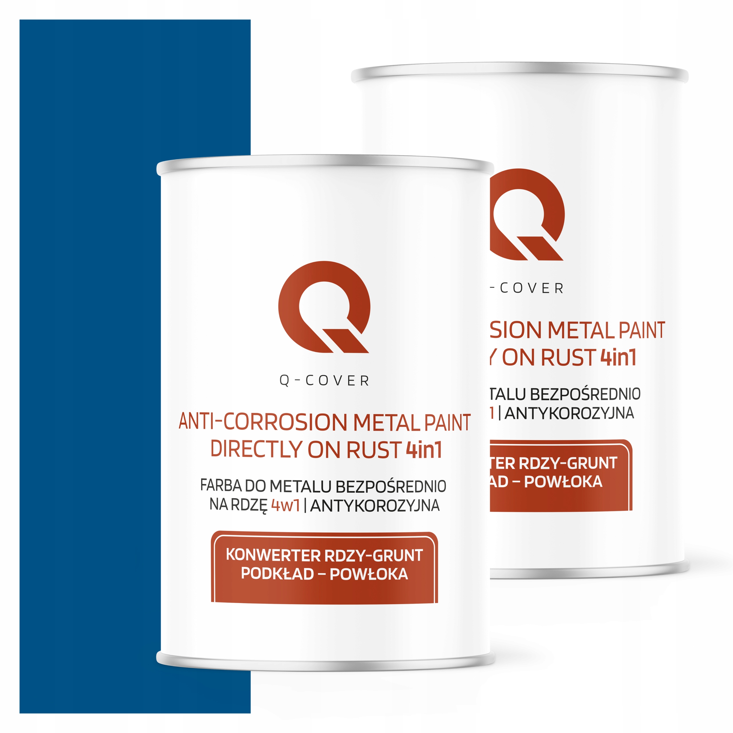 Farba Priamo na hrdzu Kov Pozinkovaný Hliník Oceľ 1L 4v1 Mat Modrá