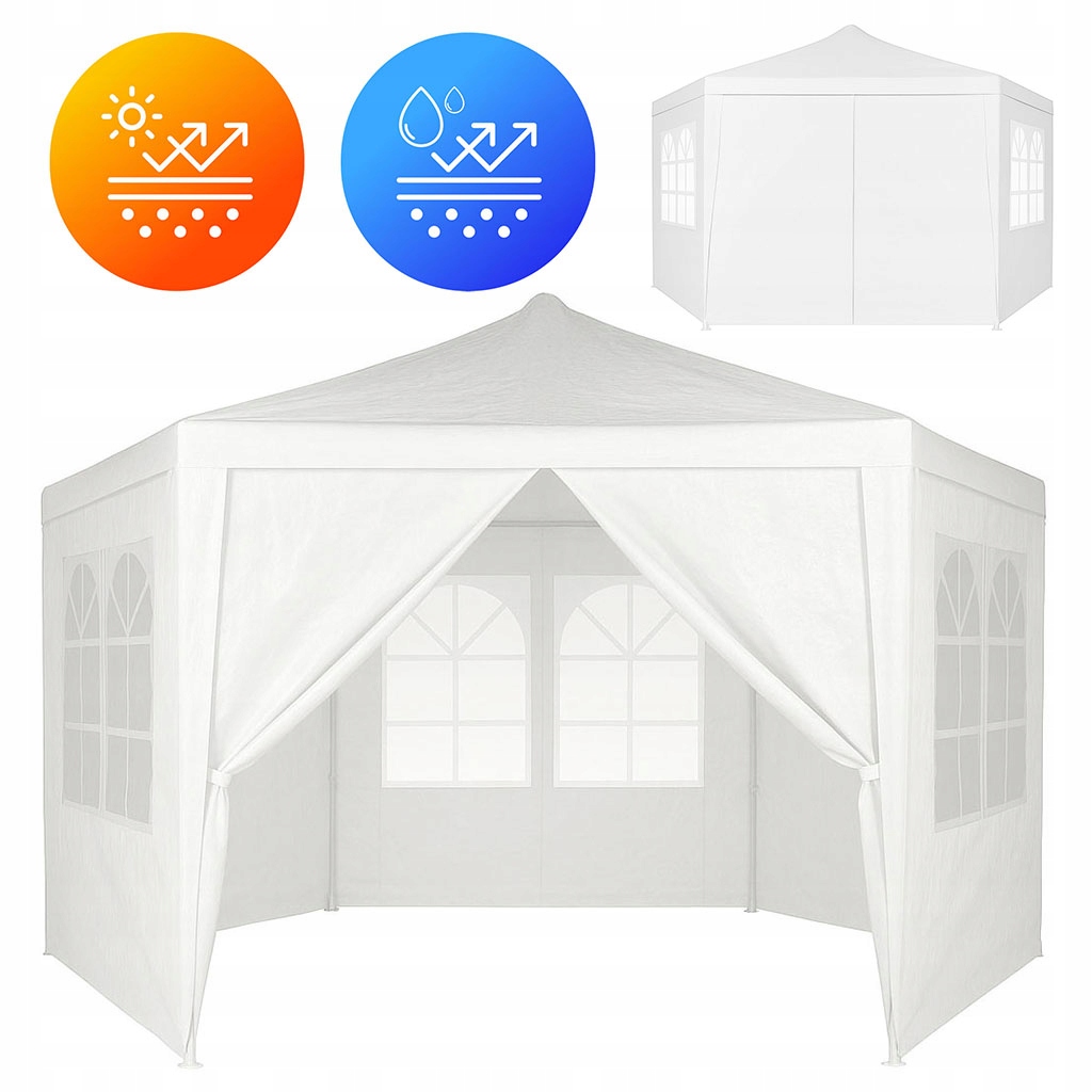 Obchodný záhradný pavilón 2x2x2 m s oknami, biely MultiGarden