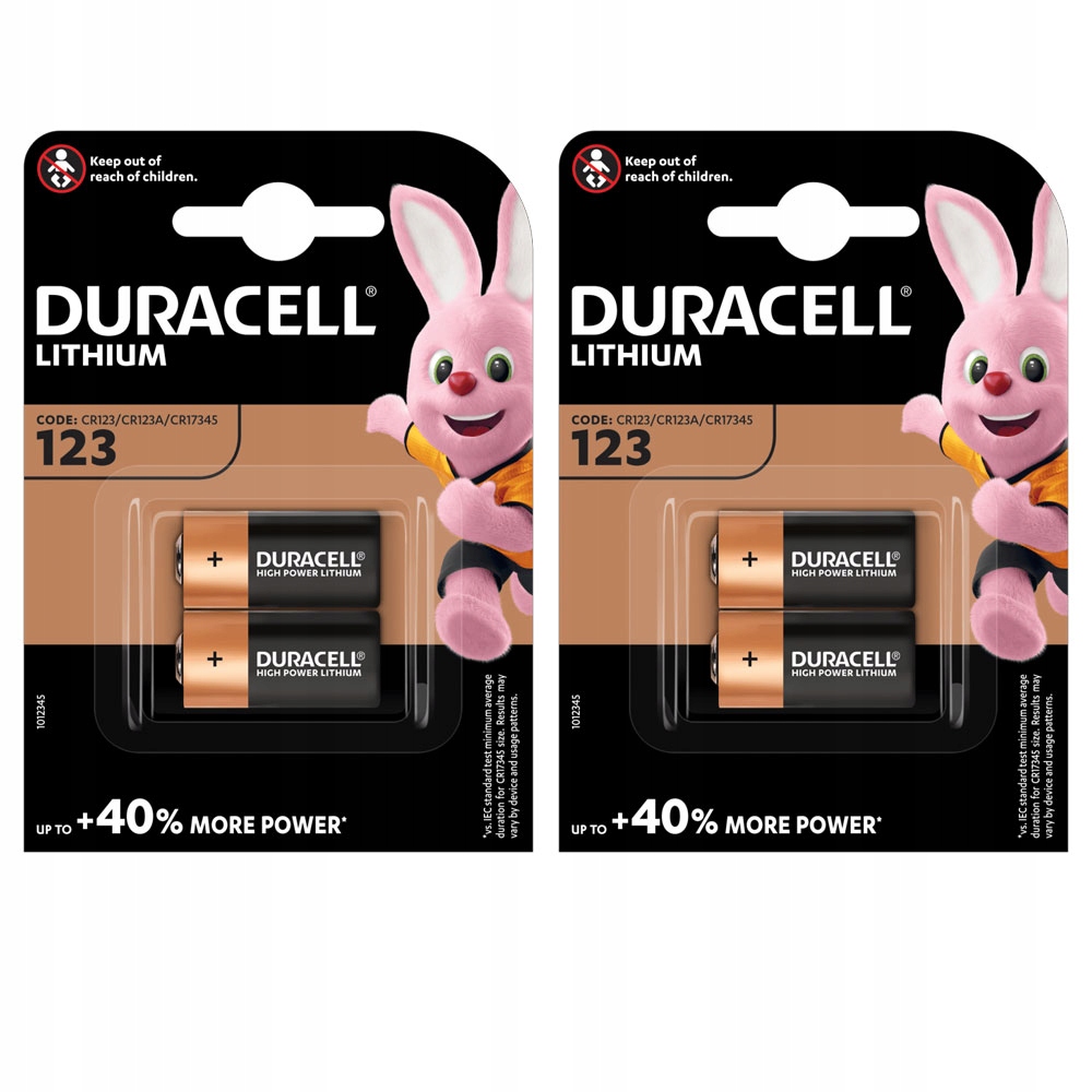 

Bateria litowa Duracell 123 3V, 2 x 2 szt.