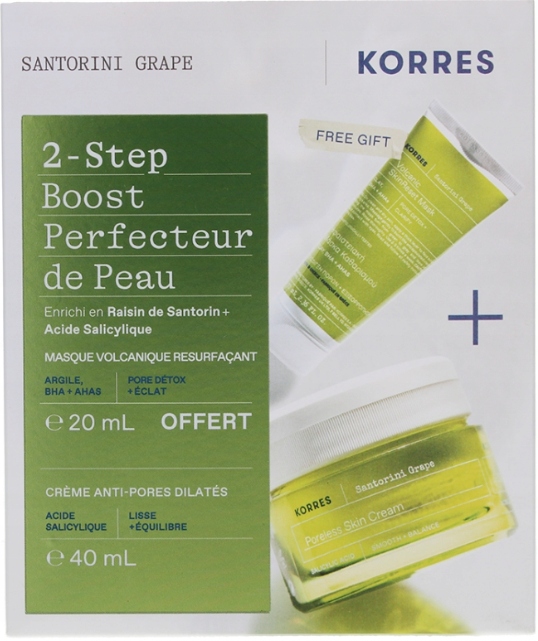 Korres Santorini Grape Zestaw krem zwężający pory 40 ml maska 20ml