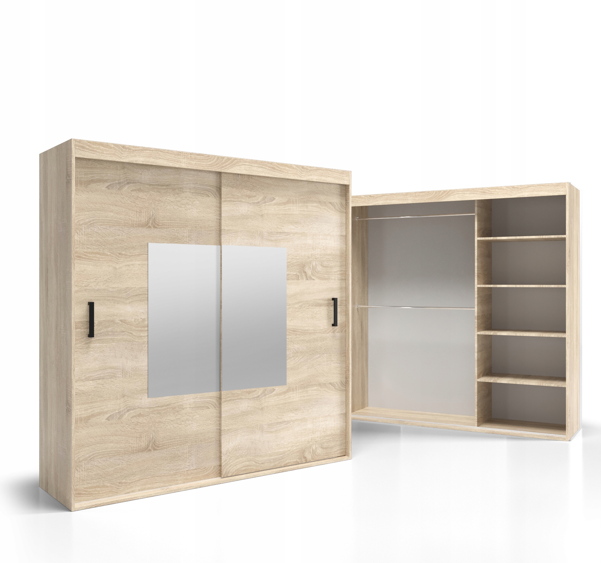 Skříň 2-dveřová posuvná 180x275 Deska 18 mm Police Zrcadlo VSZ48 O-sofa