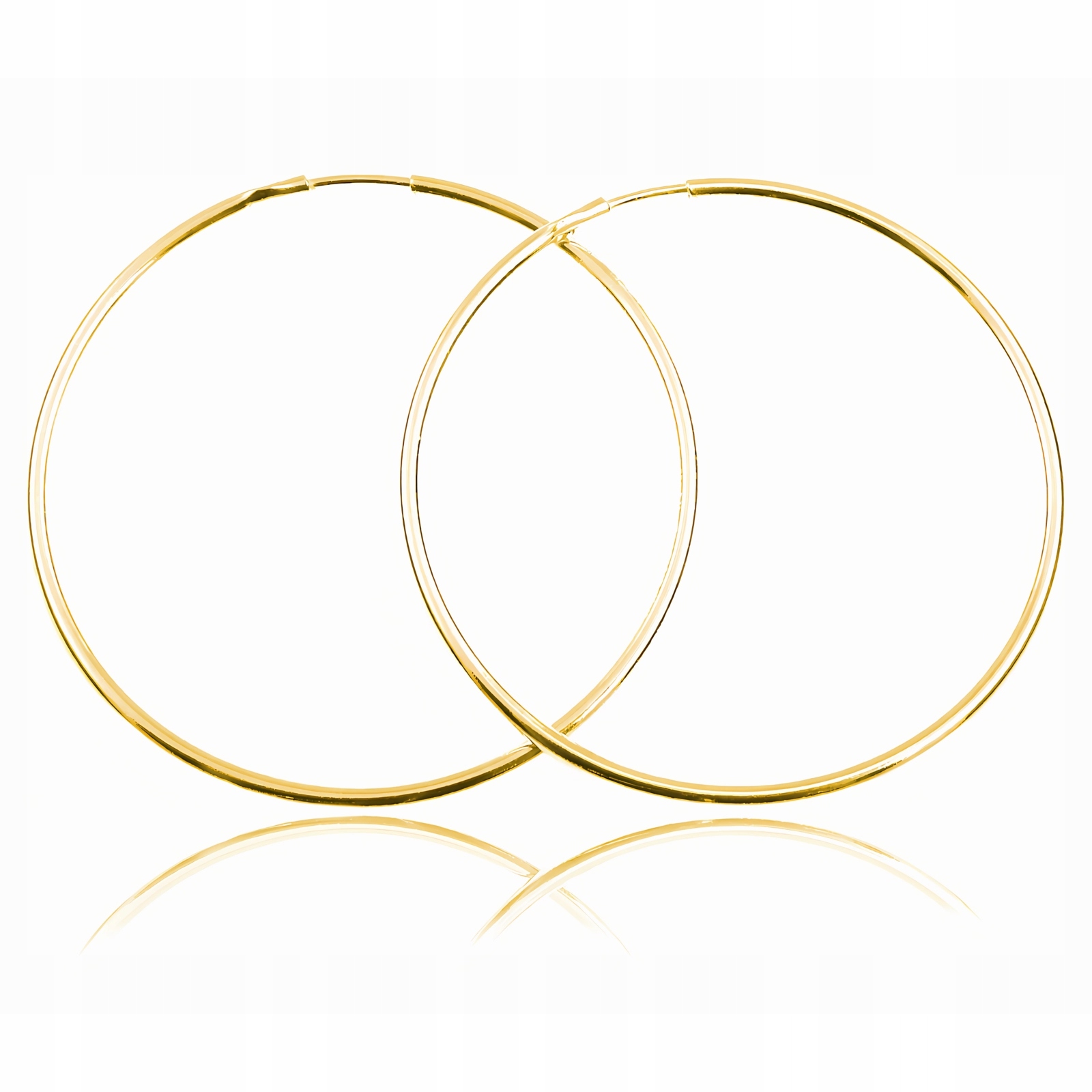 Klasyczne Pozłacane Srebrne Kolczyki Koła 1.5 4CM