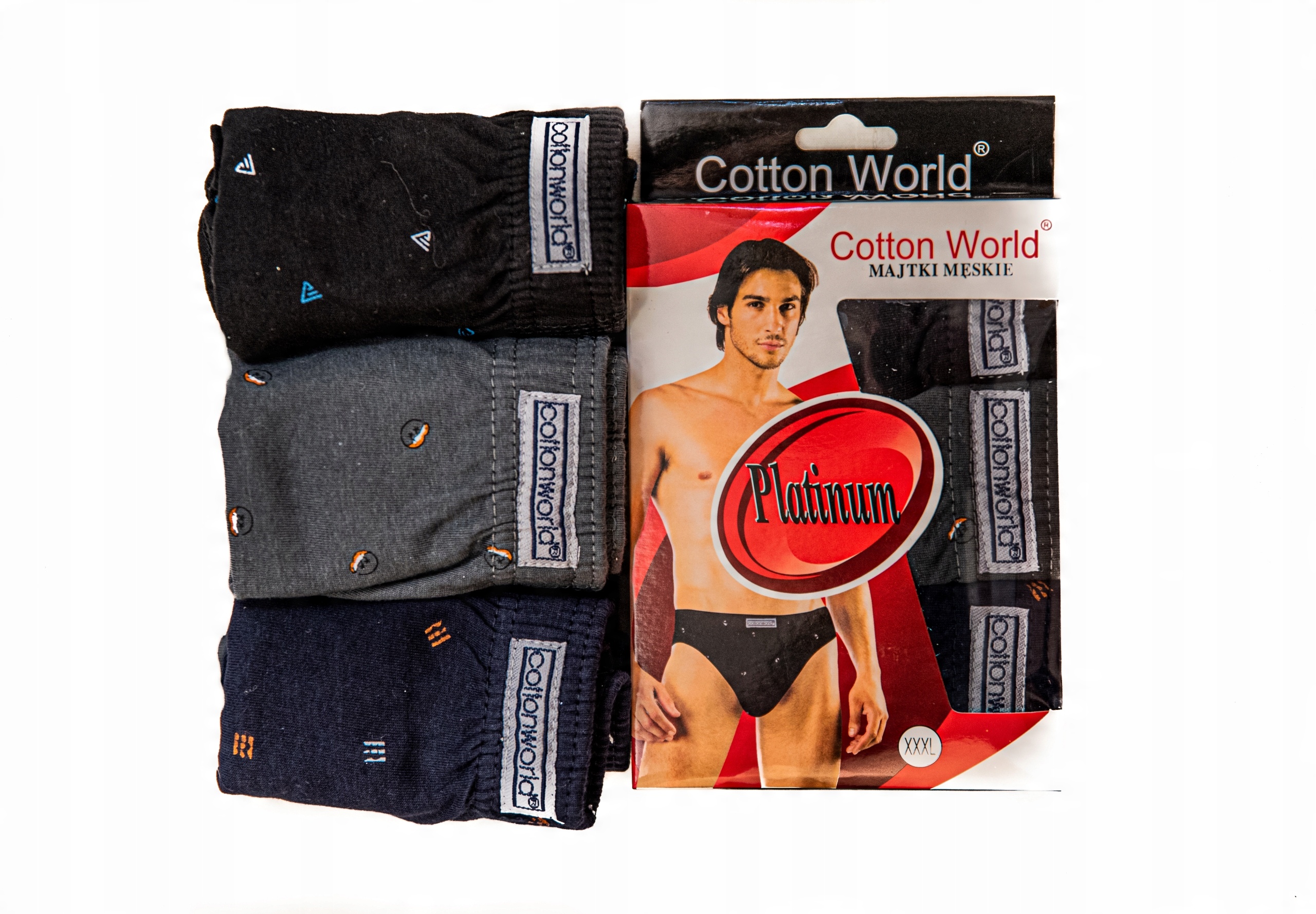 

Slipy majtki męskie Cotton World, rozm. 2XL 6 szt