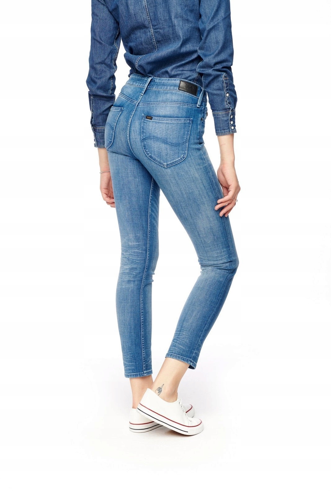 Dámské slim kalhoty Lee Elly Zip Blue L31CKTOA 25/33
