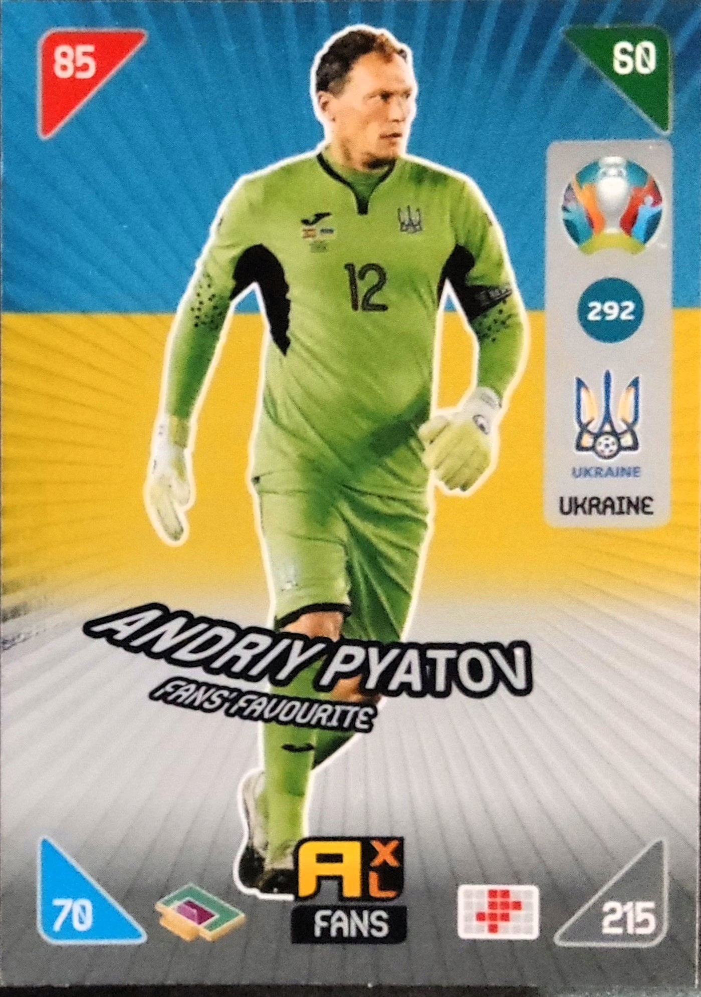 Panini Euro 2020 Kick Off 2021 Fans' Favourite 292 Andriy Pyatov Ukraina