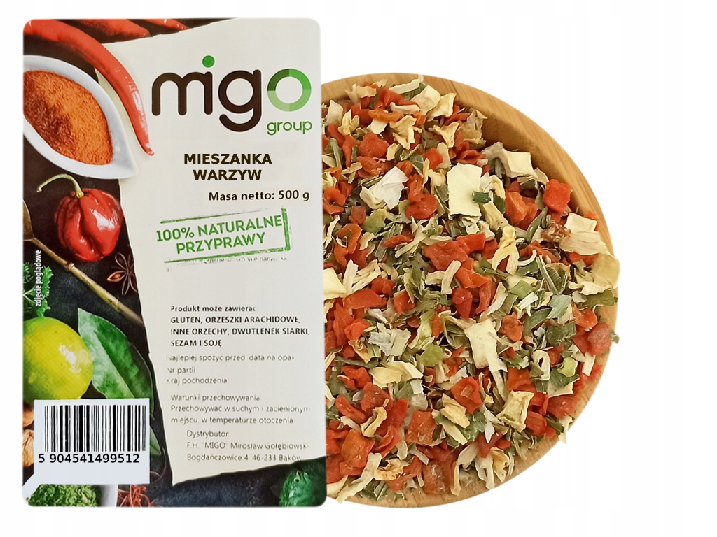 WARZYWA SUSZONE, mieszanka warzyw- 500g-MIGogroup Marka MIGOgroup