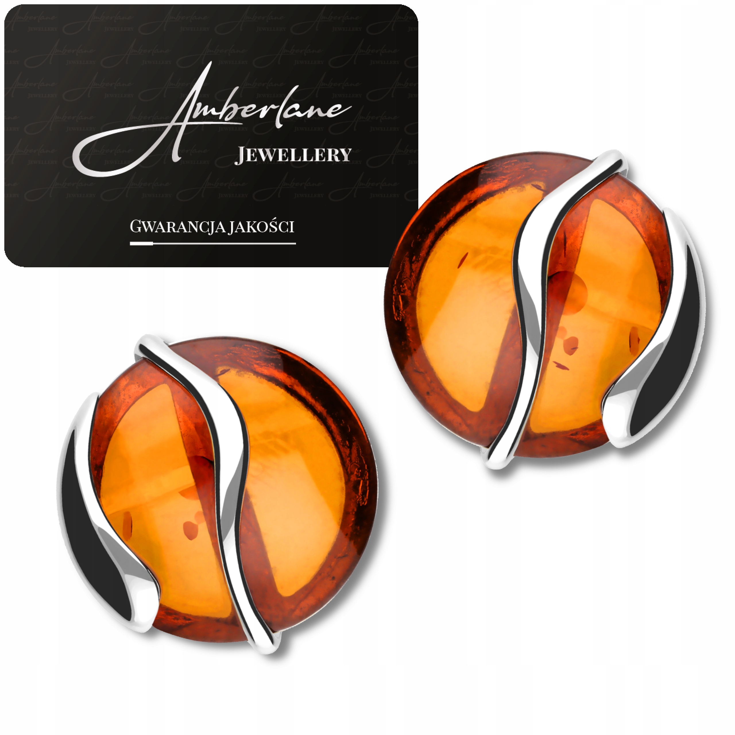 Stříbrné Náušnice S Koňakovým Jantarem – přírodní jantar*Stříbro 925*