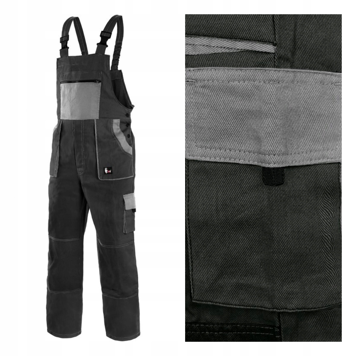 OGRODNICZKI ROBOCZE CZARNE WZMACNIANE KOLANA DUŻY ROZMIAR 64