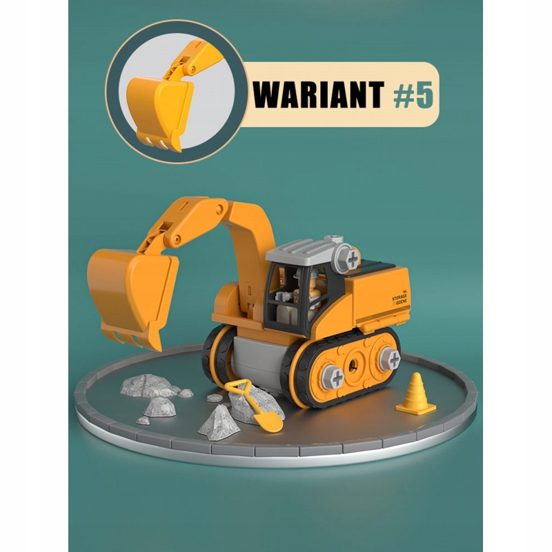 Wyskocznia Mega Plac Budowy 5w1 Zestaw XXL do Skręcania Wkrętarka Wiek dziecka 3 lata +