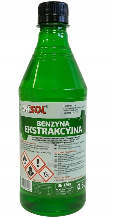Benzyna Ekstrakcyjna Laksol 500ml Rozpuszczalnik Odtłuszczacz do Plam 0.5L
