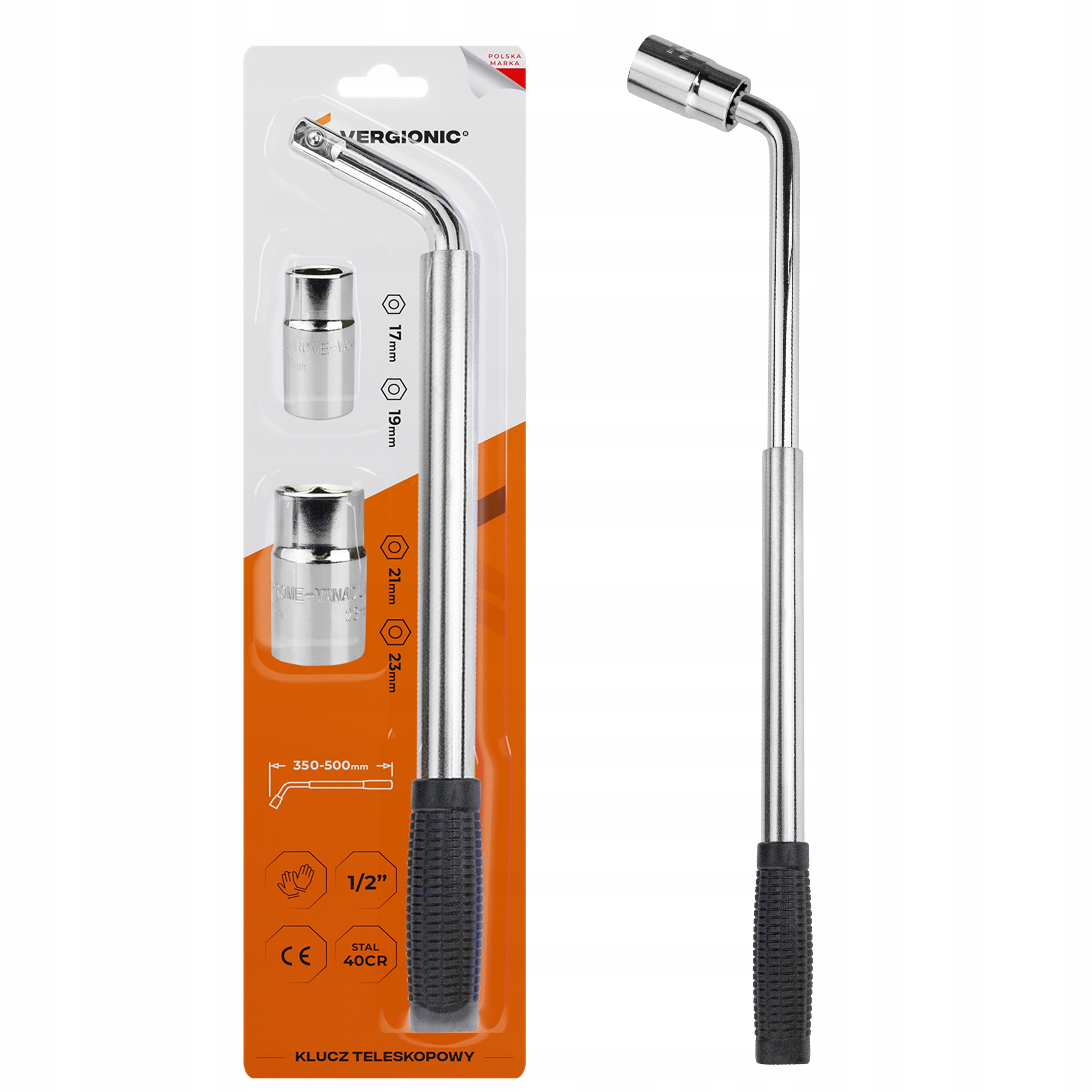 KLUCZ DO KÓŁ TELESKOPOWY MOCNY NASADKI 17 19 21 23 NIEZBĘDNIK KIEROWCY Rodzaj klucza nasadowy