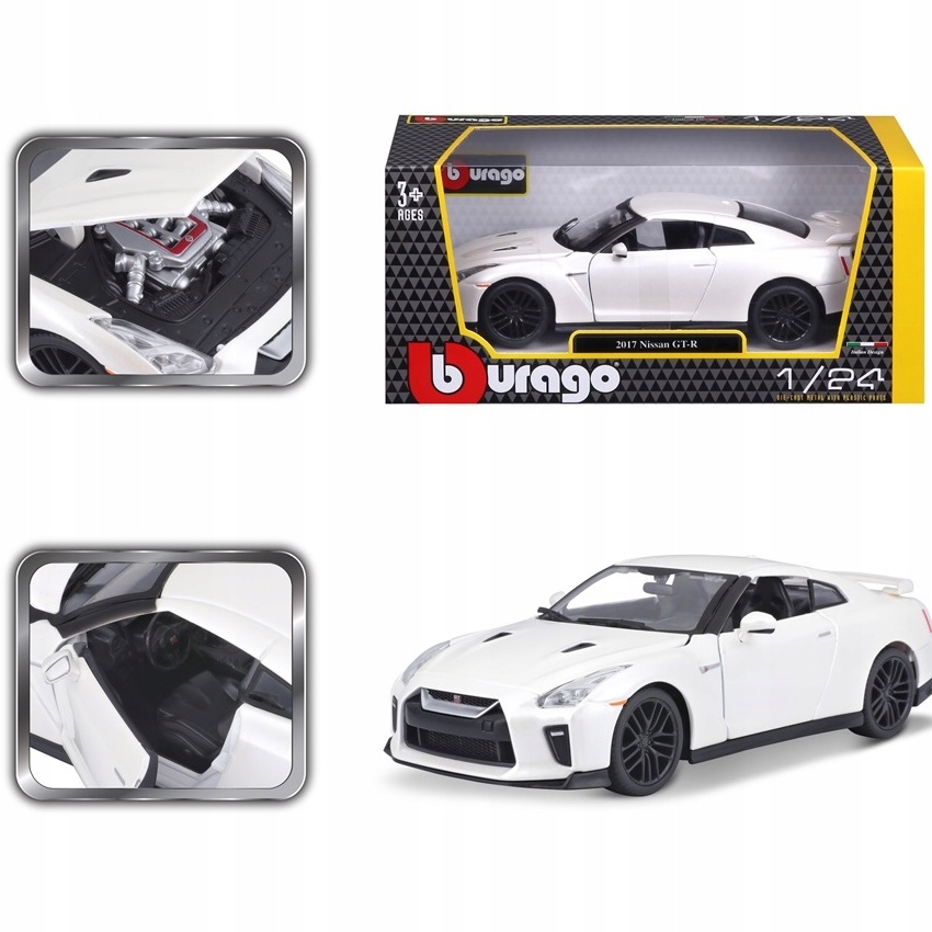 Nissan GT-R 1:24 model Bburago 18-21082 biały Bohater brak